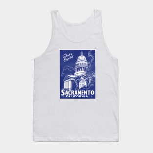 1940 Sacramento California, Blue Tank Top